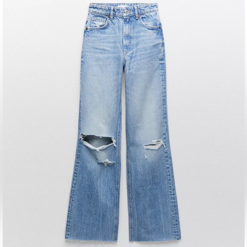 Ripped Wide Leg Jeans